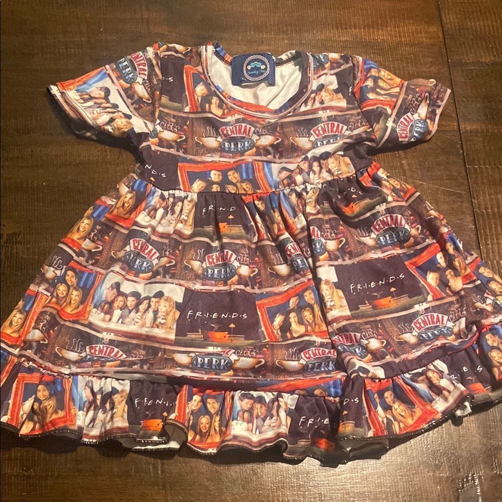 Girls tiered dress Friends Central Perk 12-18 months